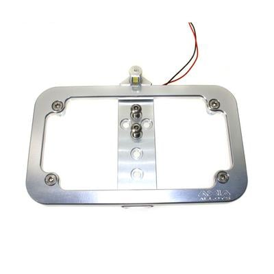 Axia Alloys Tube Mounted LED License Plate Frame - Clear Anodized - MODLP-C